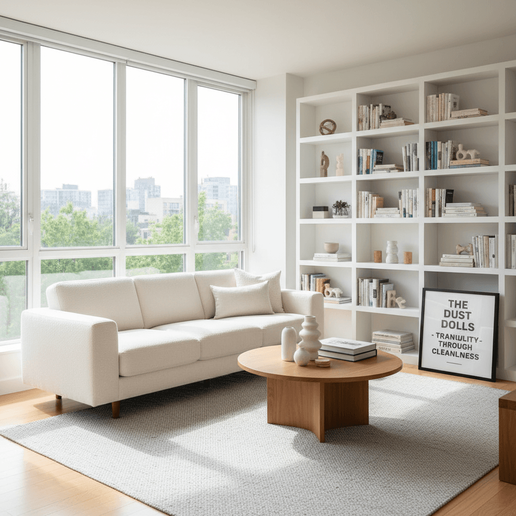 Sunlit clean apartment living room